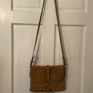 Massimo Palomba light camel leather crossbody purse